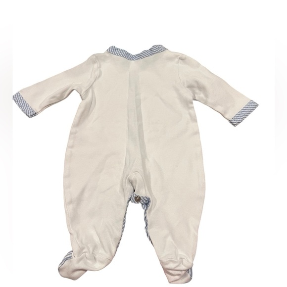 Paty Baby White/Blue Button Up Onesie in size 0-3 months - Picture 2 of 3